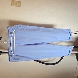 Banana Republic Pants Womens 6 Blue Linen Blend Crop Cuffed Beach Minimalist